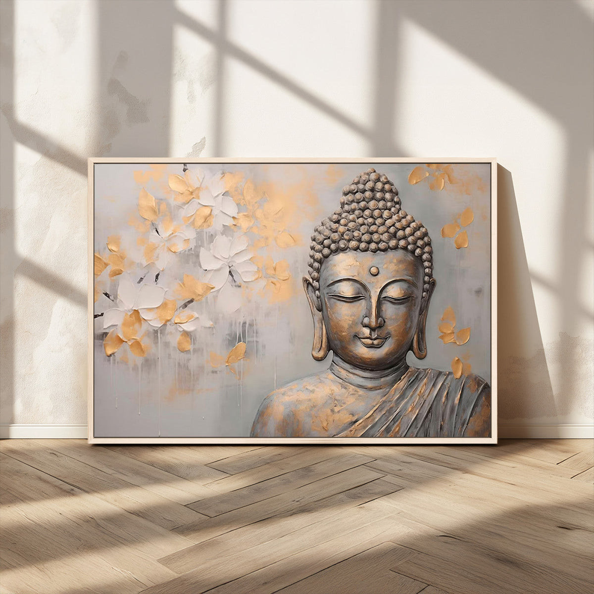 Abstract Buddha Statue Wall Art Canvas Print - Modern