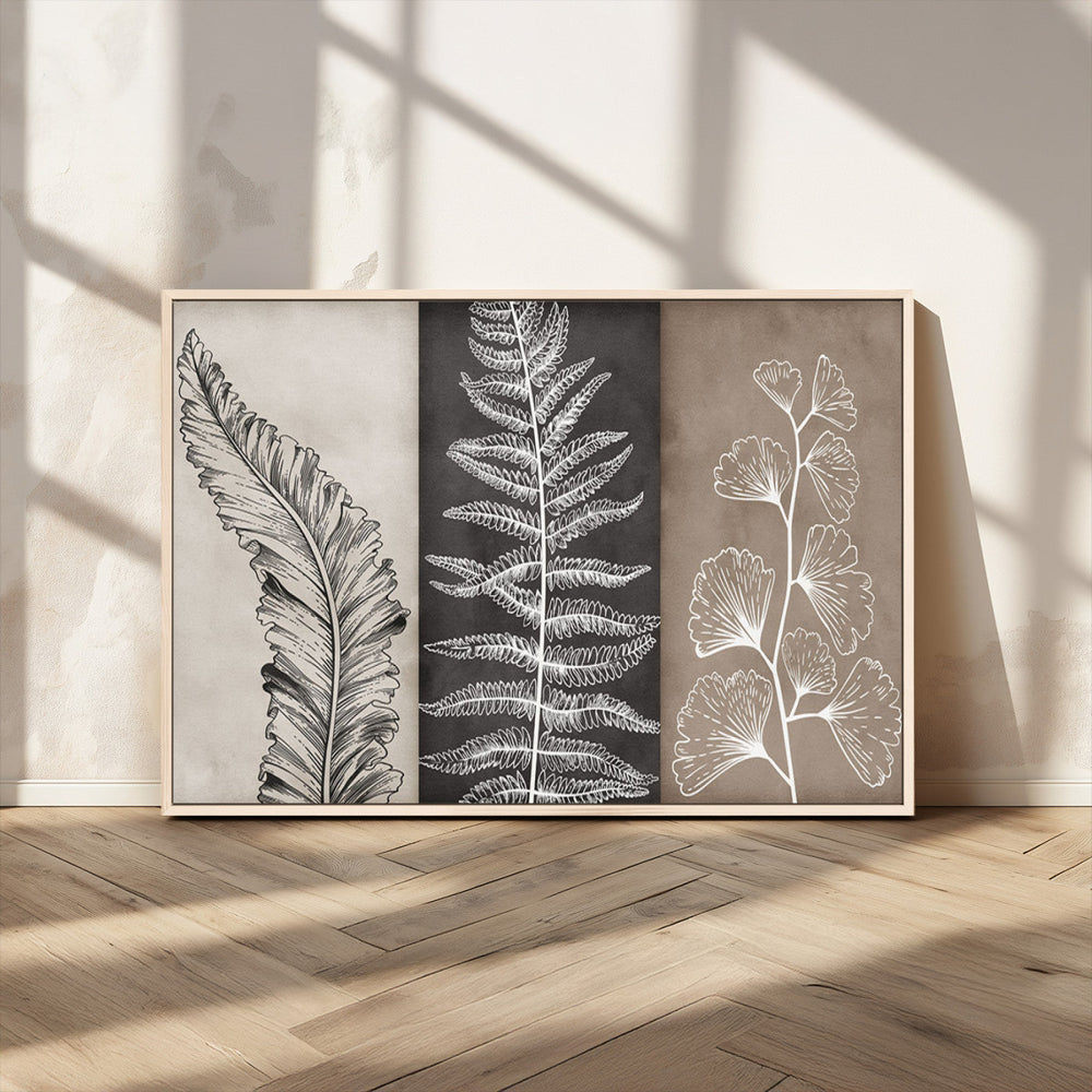 Minimalist Botanical Wall Art Canvas Print, Framed and Ready
