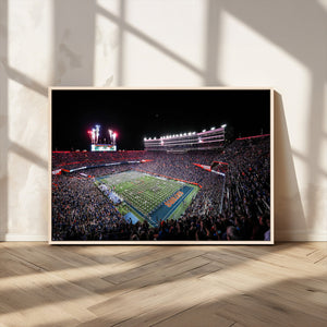 Ben Hill Griffin Stadium Night Game Triple Canvas Wall Art -