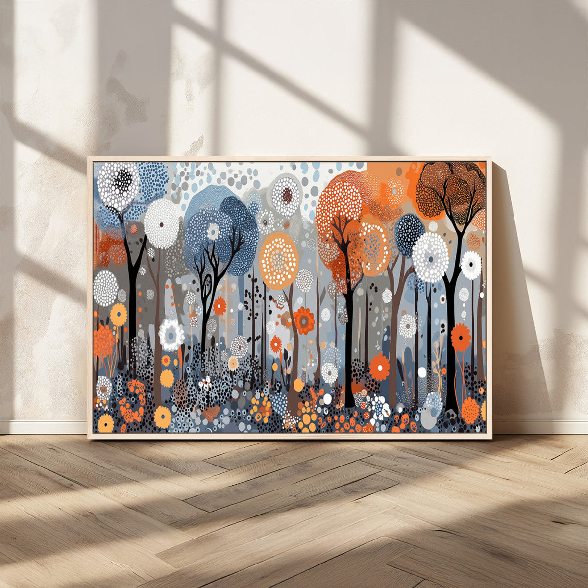 Abstract Winter Landscape Canvas Wall Art Print - Large