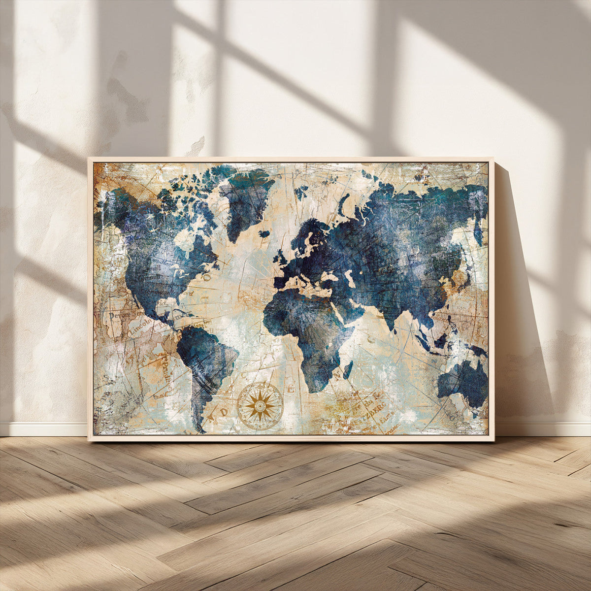 World Map Canvas Print – Framed Wall Art for Couples,