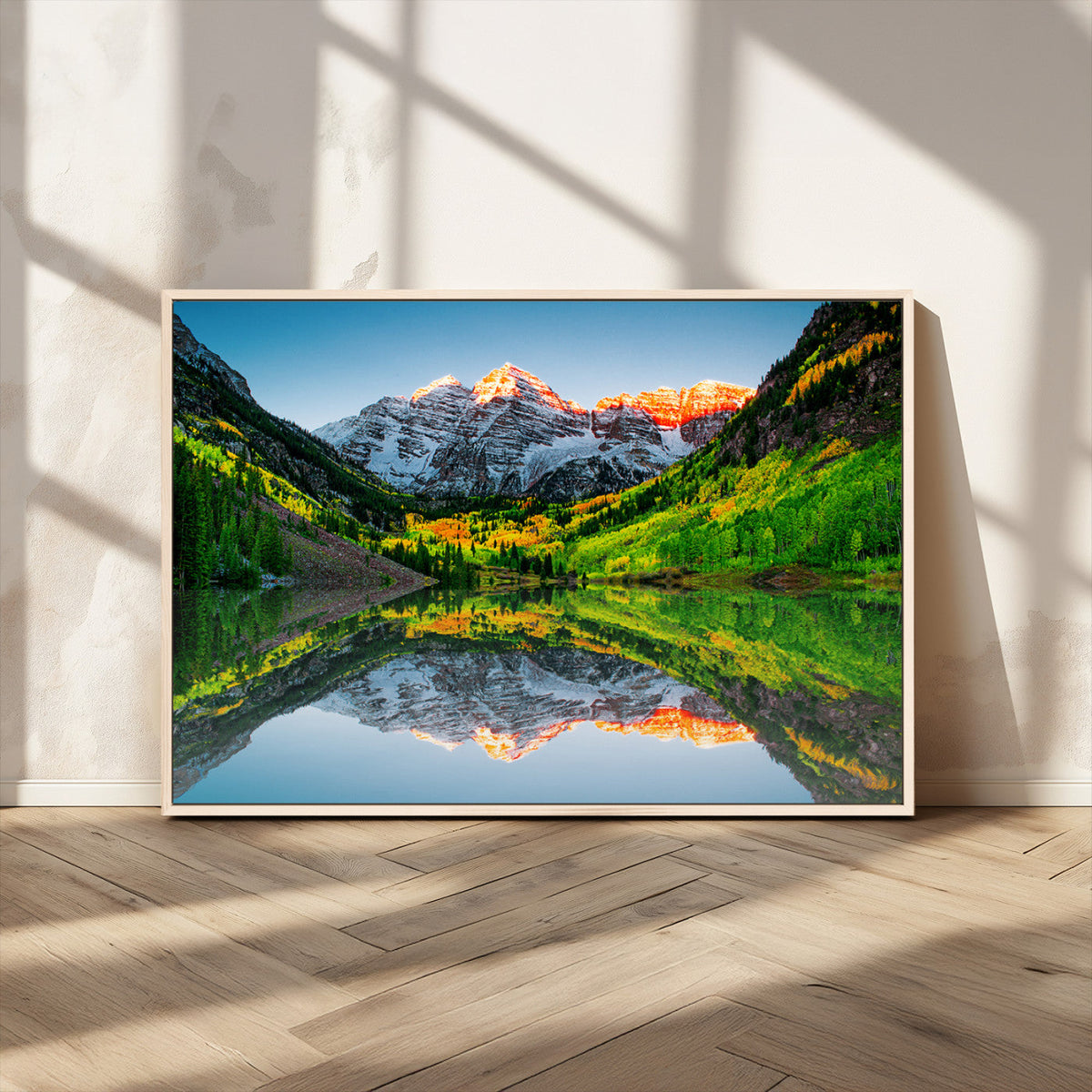 Maroon Bells Lake Wall Art Canvas Print – Framed Majestic