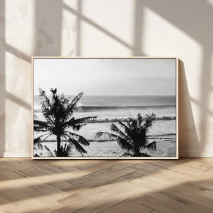 Tropical Coastline Wall Art Canvas Print – Framed Palm Trees