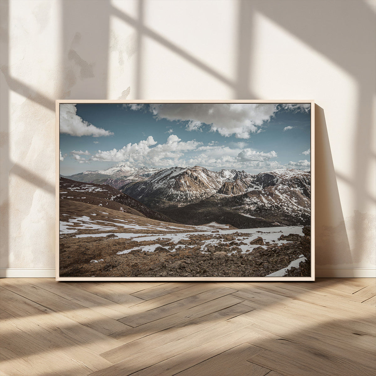 Mountain Landscape Wall Art Canvas Print – Framed Snowy