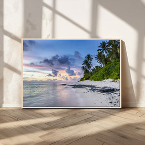 Tropical Beach Wall Art Canvas Print – Framed Sunset Glow