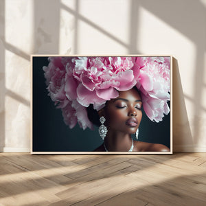 Black Beauty Petal Crown Wall Art Canvas Print – Floral