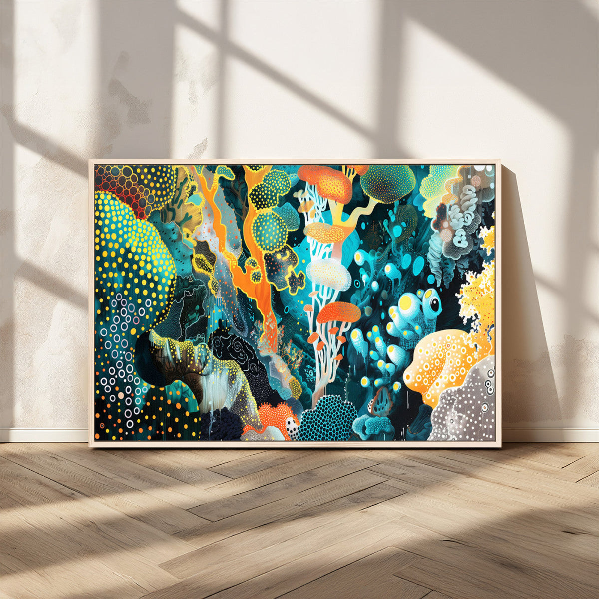 Vivid Underwater Coral Reef Wall Art Canvas Print,