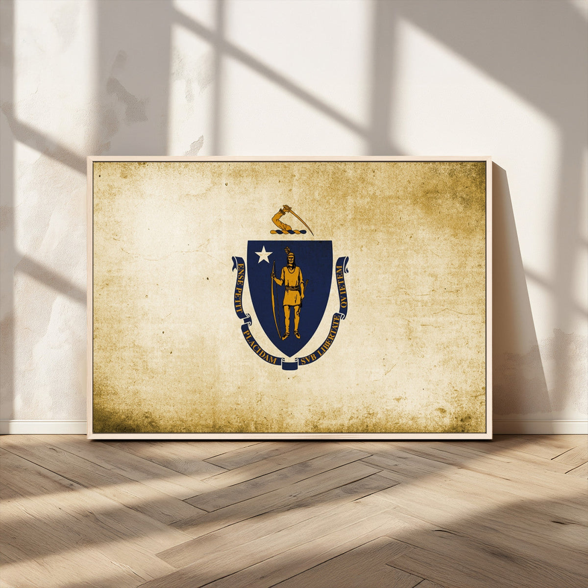 Massachusetts Flag Wall Art Canvas Print