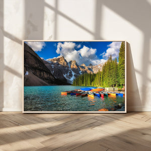 Moraine Lake 3-Panel Wall Art, Majestic Mountain and Lake
