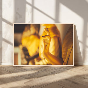 Gold Buddha Statue Hands Wall Art Canvas Print