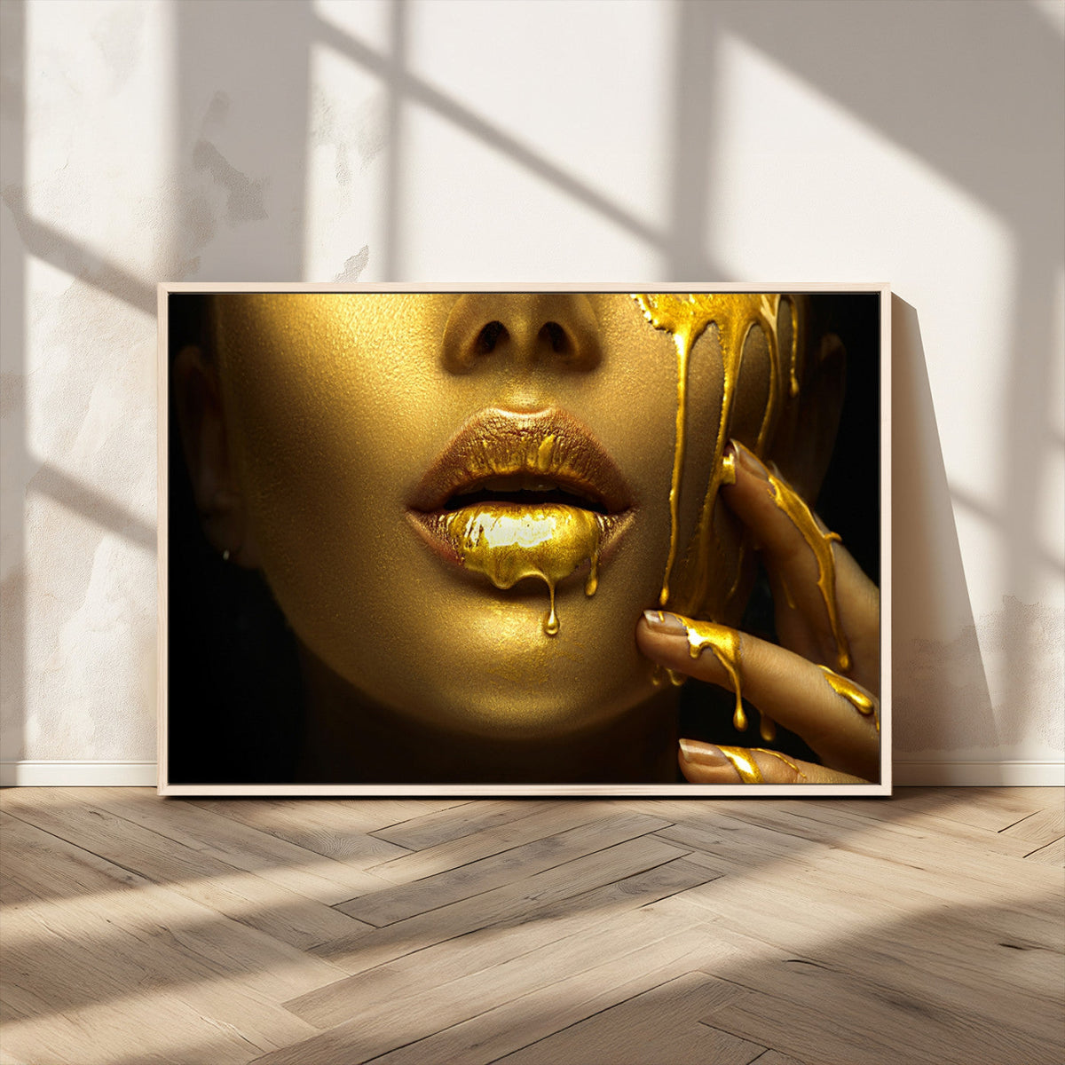 Gold and Women Wall Art Canvas Print