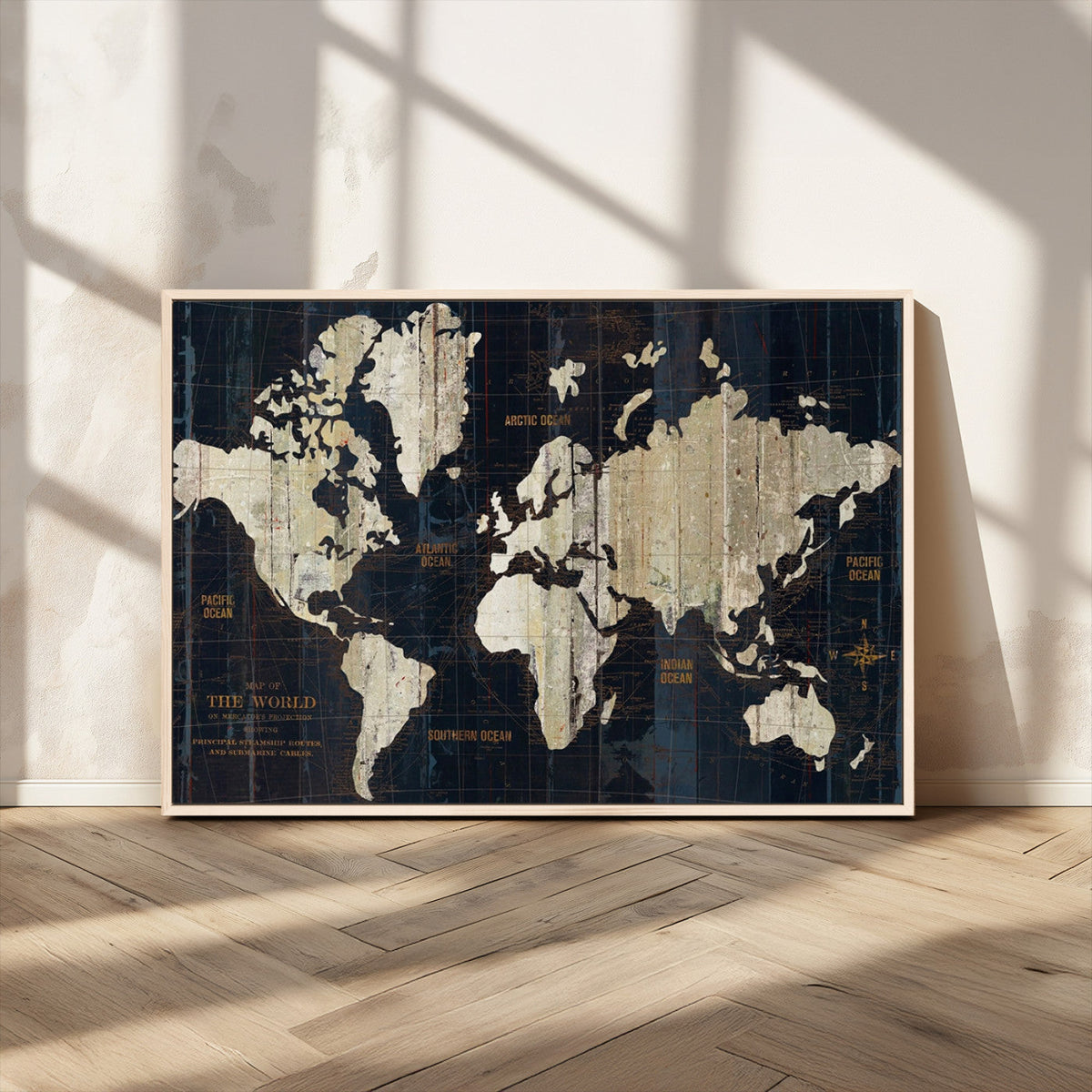 World Map Canvas Print – Detailed Map of the World Wall Art