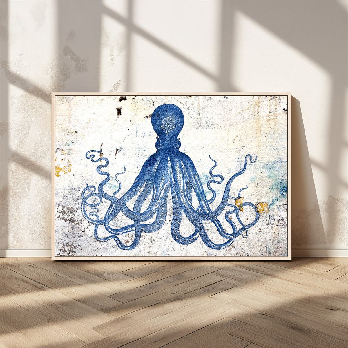 Octopus Canvas Wall Art | Coastal Marine Life Artwork for
