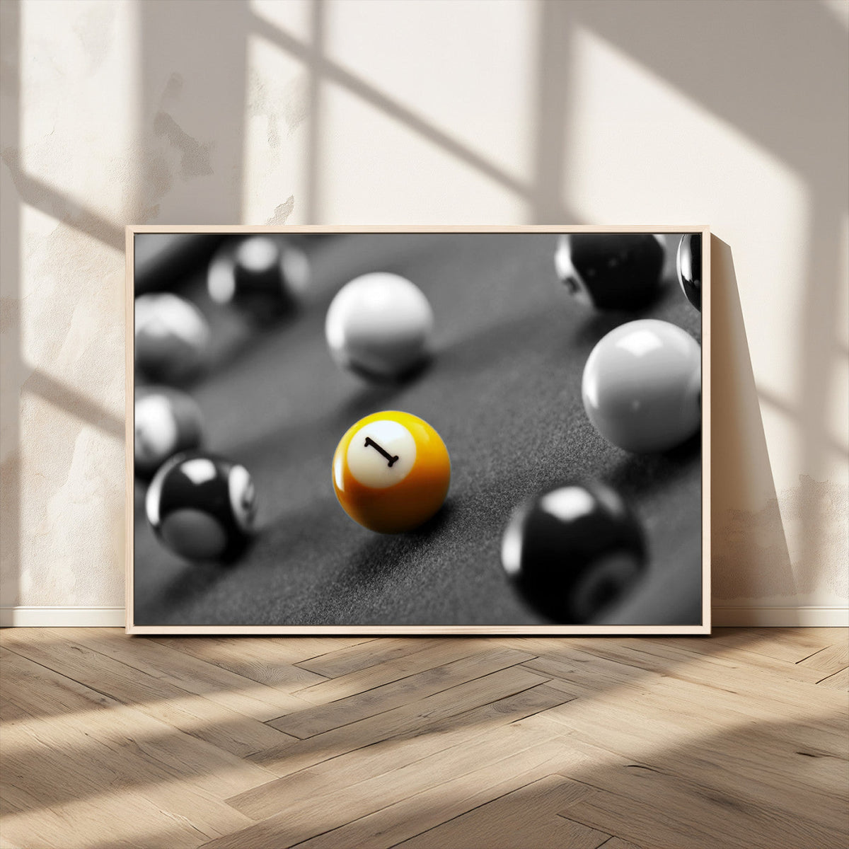 Wall Art Pool Table and Balls Canvas Print