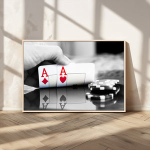 Aces Poker Art Poker Game Wall Art Canvas Print