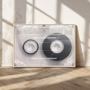 Vintage Cassette Tape Canvas Wall Art - Inspirational 'Life