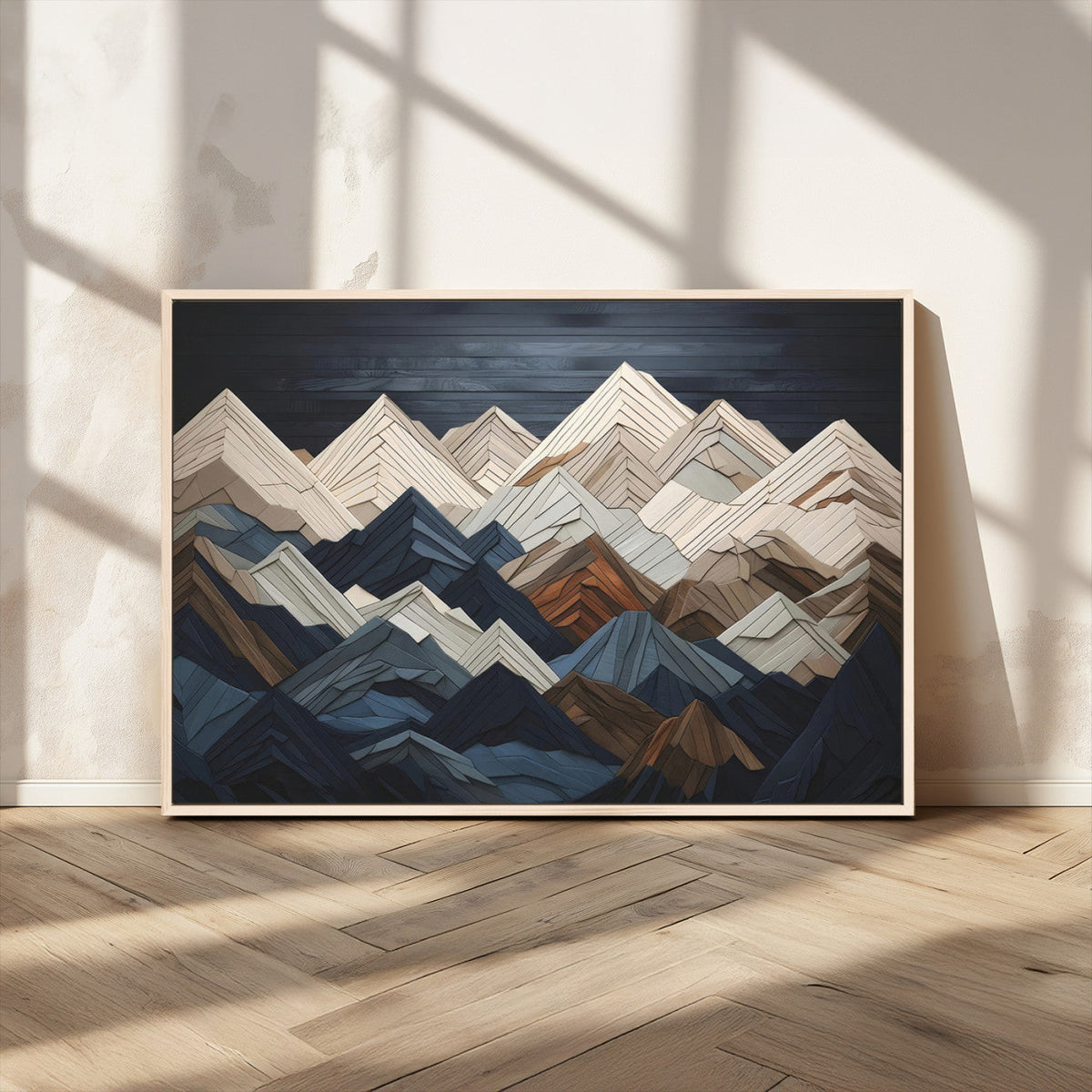Mountain Wall Art – Modern Geometric Landscape Canvas Print,