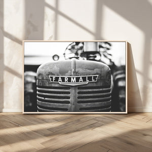 Vintage Farmall Tractor Wall Art Canvas Print, Rustic
