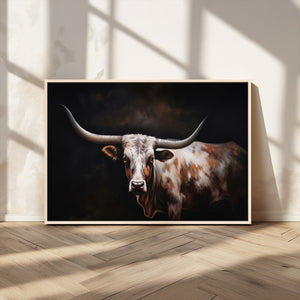 Texas Longhorn Wall Art Canvas Print | Western Ranch Decor |
