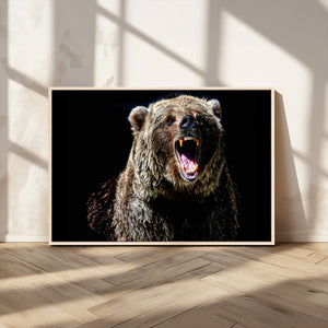 Grizzly Bear Canvas Print | Wildlife Wall Art for Cabin