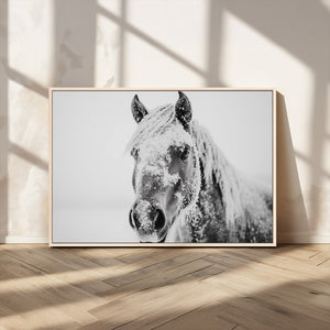 White Horse Wall Art | Ready to Hang and Framed | Winter