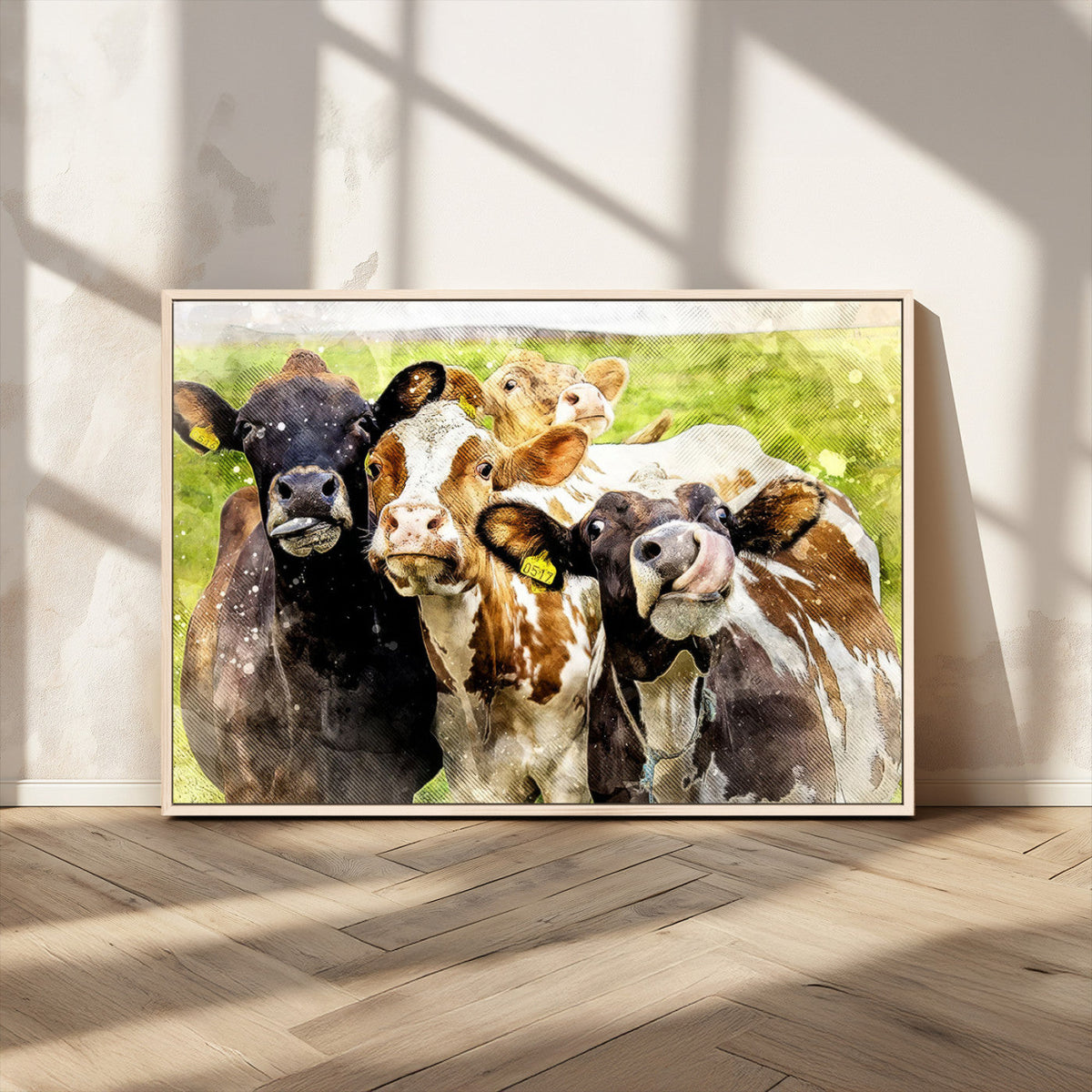 Curious Cows Farmhouse Wall Art | Ready to Hang and Framed
