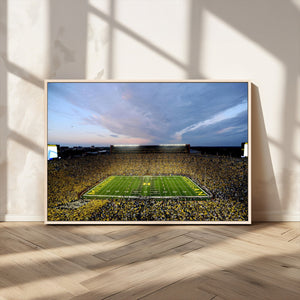 Michigan Stadium Wall Art Canvas Print, Vibrant Game Day