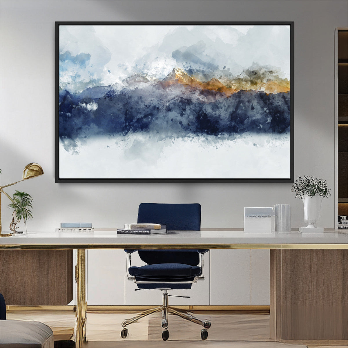Abstract Mountain Range Art Canvas Print | 3 Panel