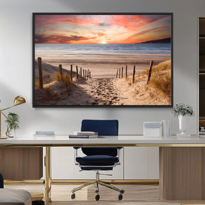 Sunset on the Sea Wall Art Canvas Print