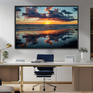 Beach Sunset Print - Stunning Ocean Canvas Artwork with