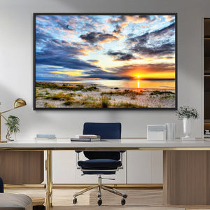 Sunset On The Ocean Wall Art Canvas Print
