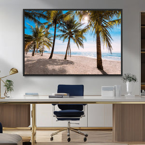 Palm Beach Tropical Island Wall Art Canvas Print