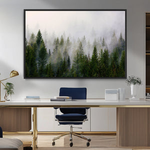 Forest Wall Art Canvas Print | Foggy Forest Wall Art | Pine