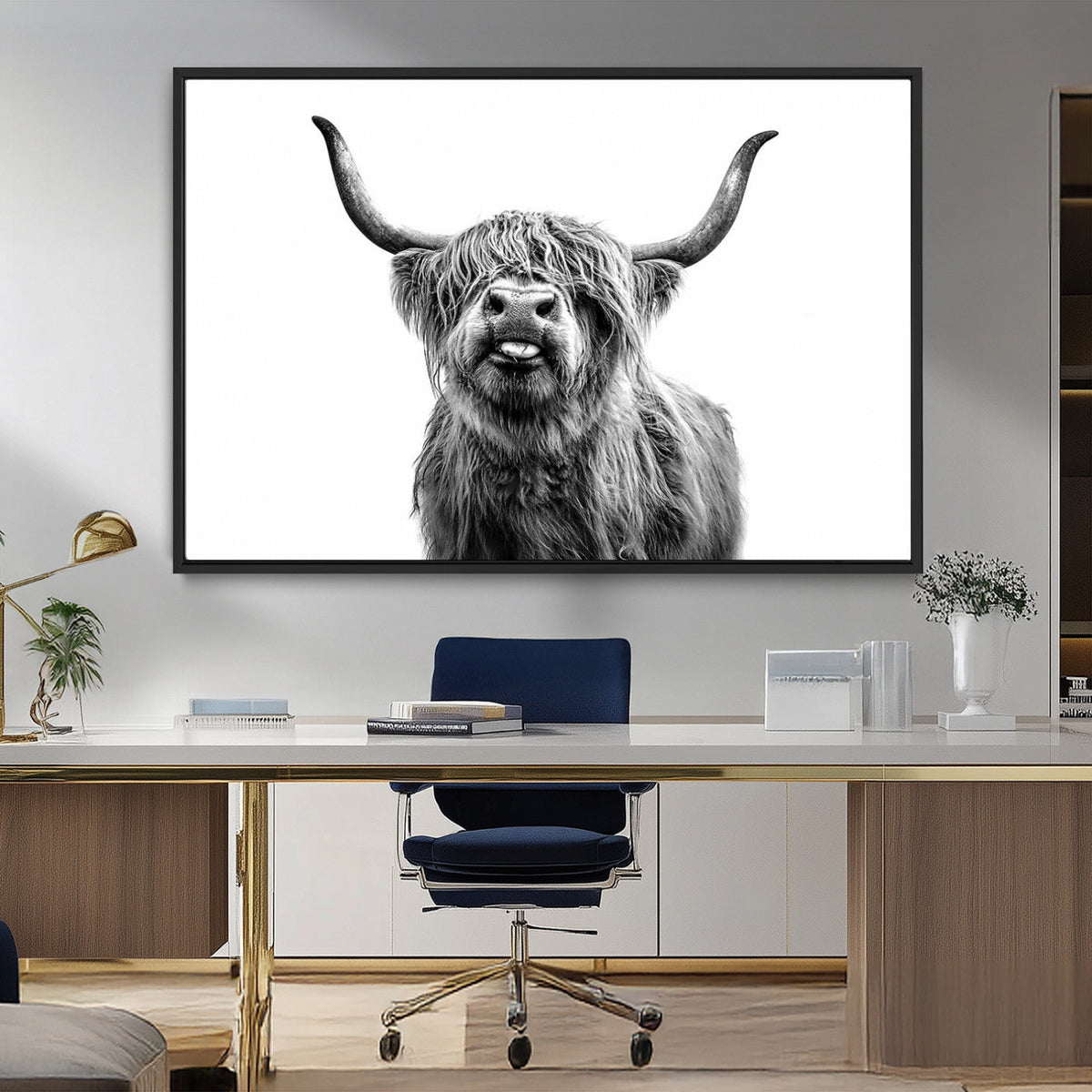 Fanny Scottish Highland Cow Cattle Art Print Farmhouse Wall