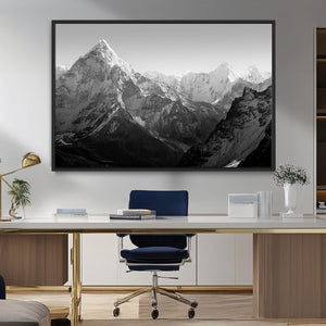 Everest Himalaya Mountain Peaks Black & White Triptych