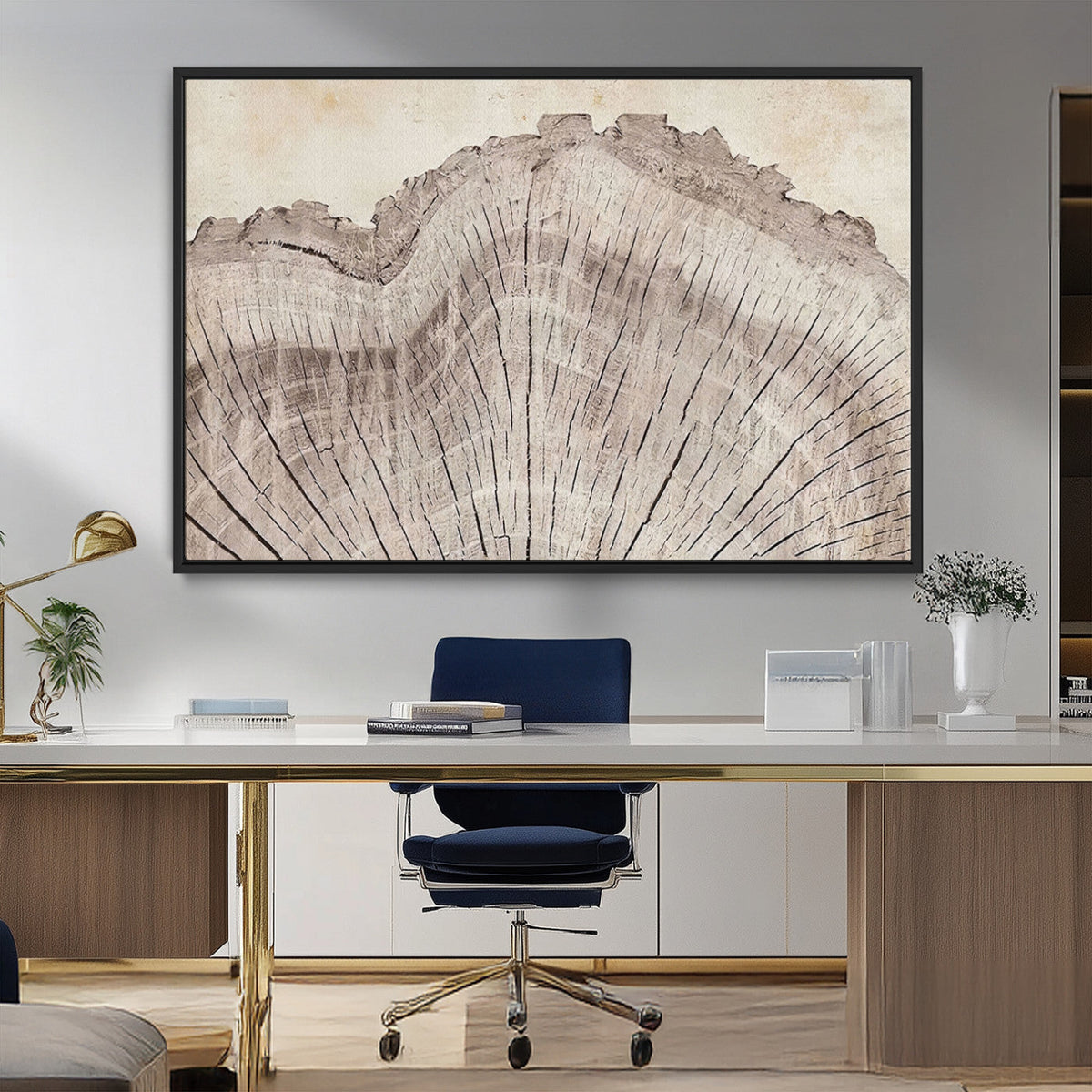Tree Ring Wall Art Triptych, Rustic Wood Ring Canvas Print,