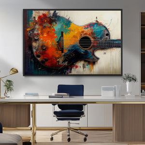 Abstract Guitar Wall Art Canvas | Vibrant Music-Inspired Art
