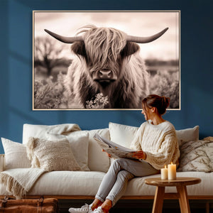 Scottish Cow Longhorn Wall Art Canvas Print