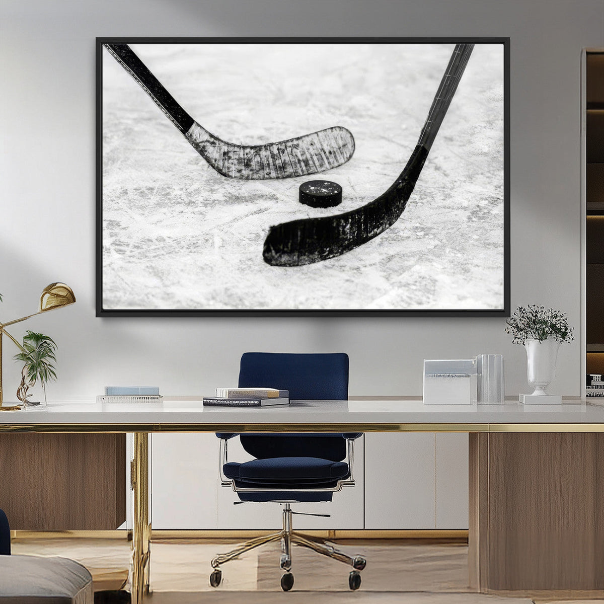 Winter Ice Hockey Sport Canvas Wall Art Print - Hockey Wall