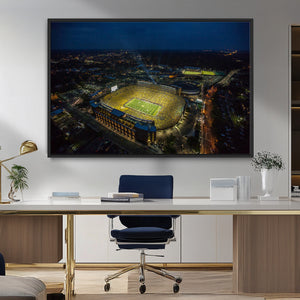 Michigan Stadium Night Game Wall Art – Sports Arena Aerial