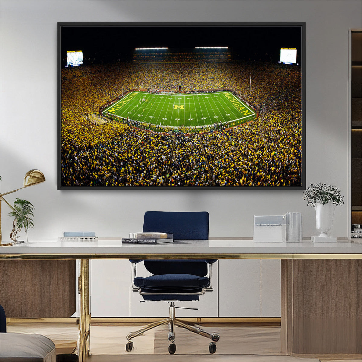 Stadium in Michigan Wall Art Canvas Print, Framed American