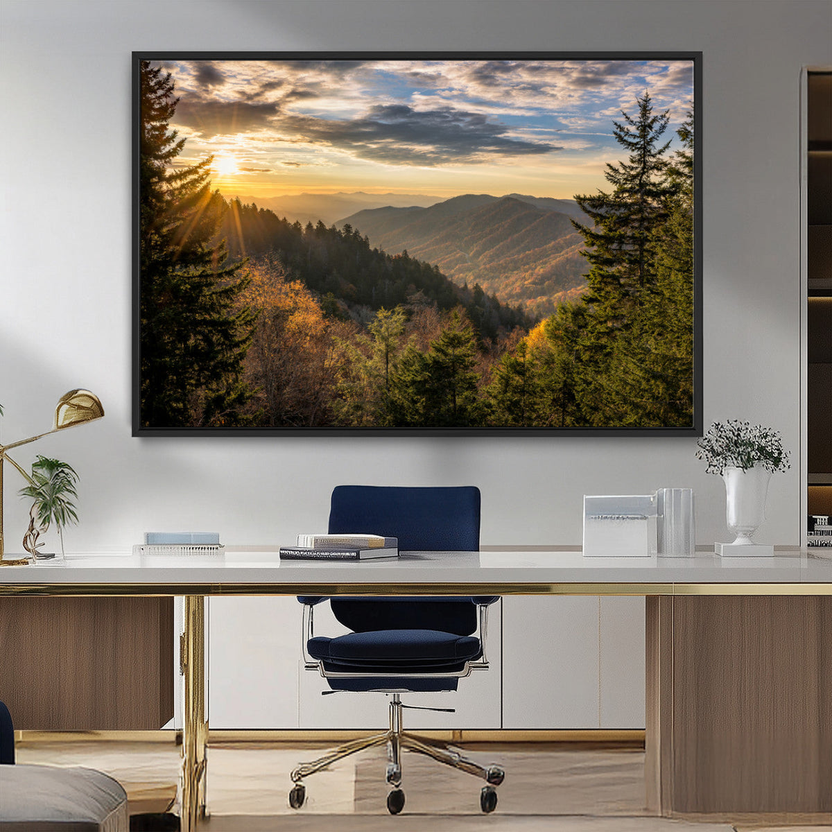 Sunrise Over the Smoky Mountains Canvas Wall Art –