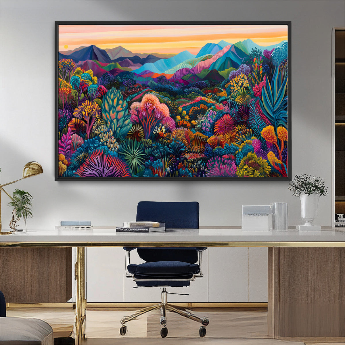 Colorful Abstract Landscape Wall Art Print Canvas - Vibrant