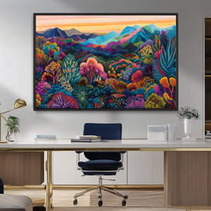 Colorful Abstract Landscape Wall Art Print Canvas - Vibrant