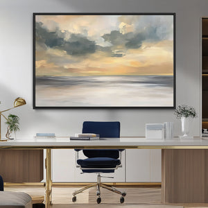 Modern Coastal Artwork with Vibrant Abstract Ocean Waves