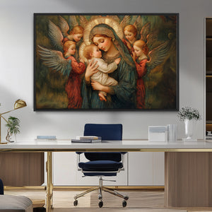 Mary Jesus Canvas Wall Art Print - Madonna and Child with