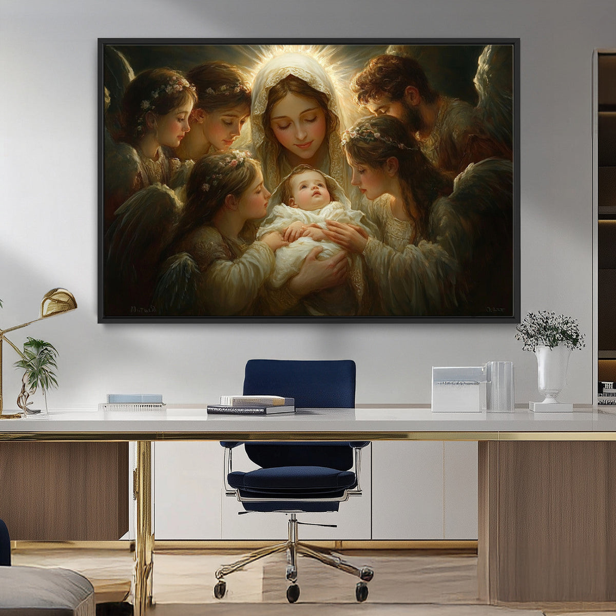 Mary Jesus Canvas Wall Art Print - Madonna and Child with