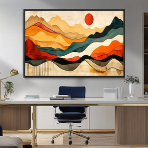 Mid Century Wall Art Print  - Abstract Woodland Print -