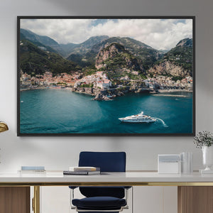 Amalfi Coast Wall Art – Framed Italian Seaside Canvas