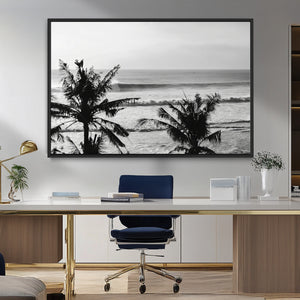 Tropical Coastline Wall Art Canvas Print – Framed Palm Trees